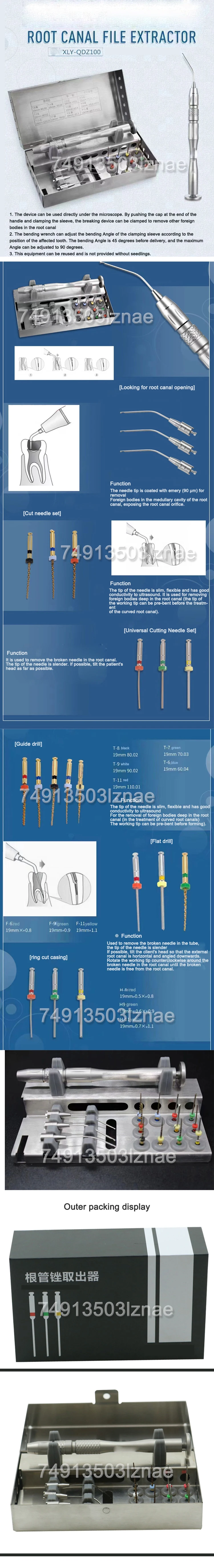 Dental Root Canal File Extractor Reusable Holder Teeth Damage Removal Kit Nickel