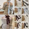 Fashion Korean Long Silk Scarf Summer Versatile Hair Band Thin and Narrow Y2k Bags Handle Decor For Women