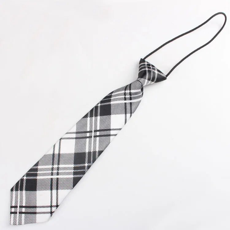 Rubber Ties For Boys Girls Fashion Shirt Plaid Neck Tie Children Small Tie Simple Check Student Necktie For Party Gravata