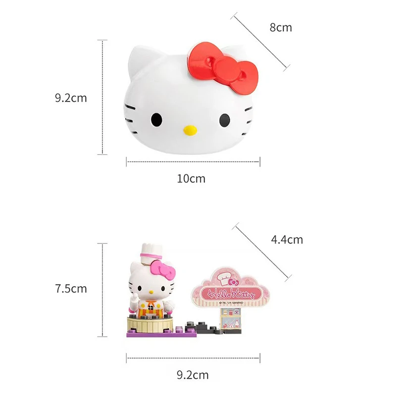 정통 산리오 고양이 머리 조립 블록 헬로키티 인형 수제 장식품 어린이 장난감 생일 선물