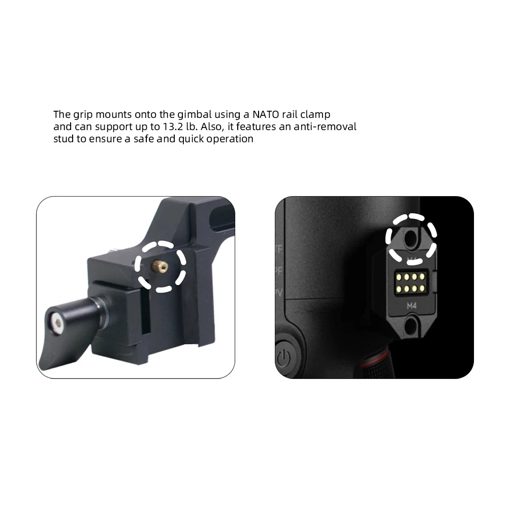 LEFTFOTO Gimbal Handgrip Mount Extension Bracket,Adjustable Extension Plate Compatible for DJI Ronin DJI RS2/RSC2/RS3/RS3PRO/RS3 Mini Gimbal Stabilize