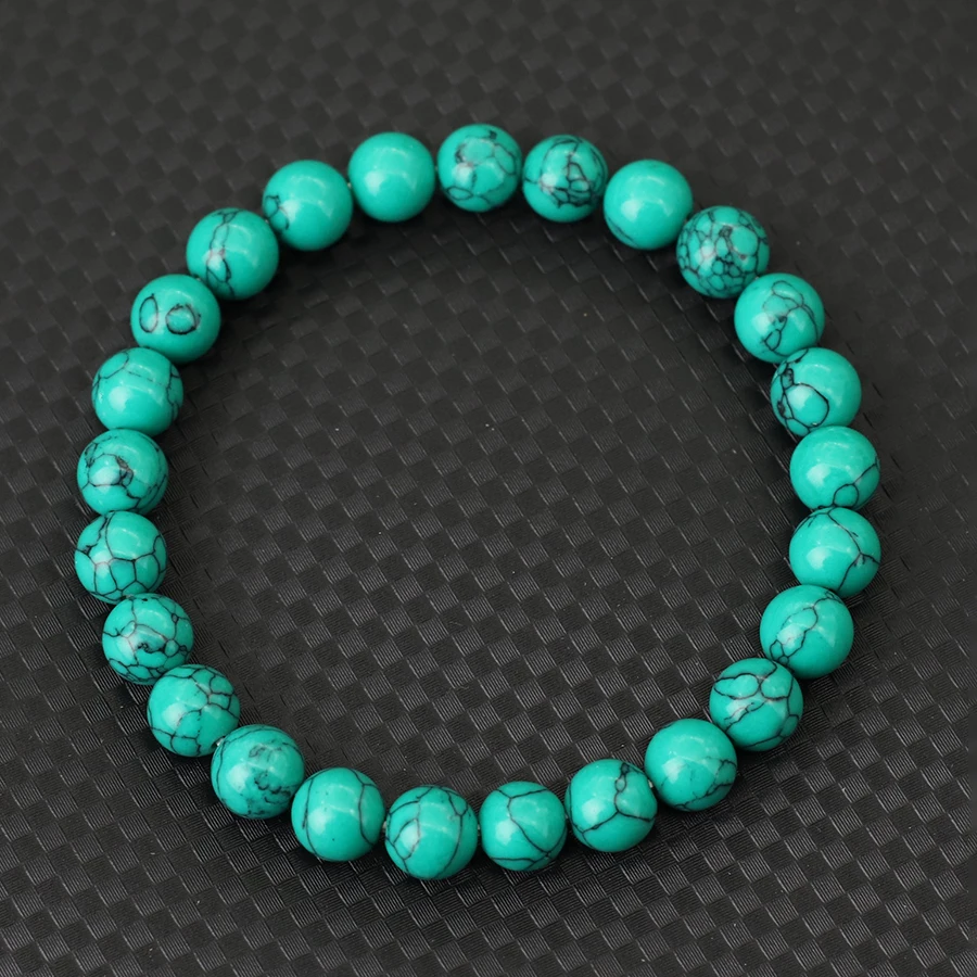 Blue Turquoise Stone Beaded Meditation Yoga Bracelet