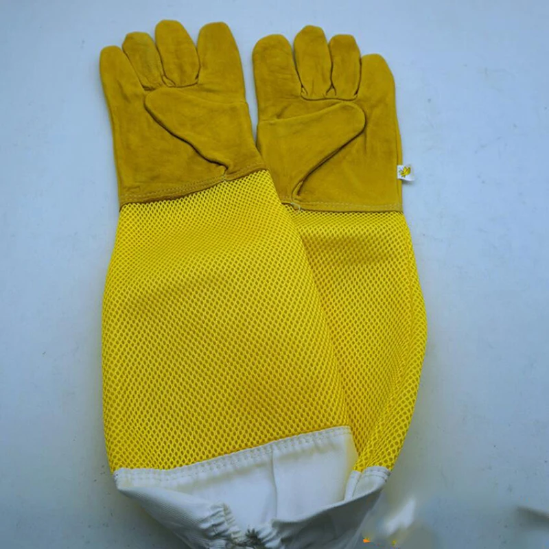 1-Pair-Beekeeper-Prevent-Gloves-Protective-Sleeves-Ventilated-Professional-Anti-Bee-For-Apiculture-Beekeeper-Beehive-Yellow.jpg 1 Pár Méhész Megakadályozza A Kesztyű Védőhüvelyeit Szellőztetett Professzionális Méhellenes Méhek Méhsárga - Image 2