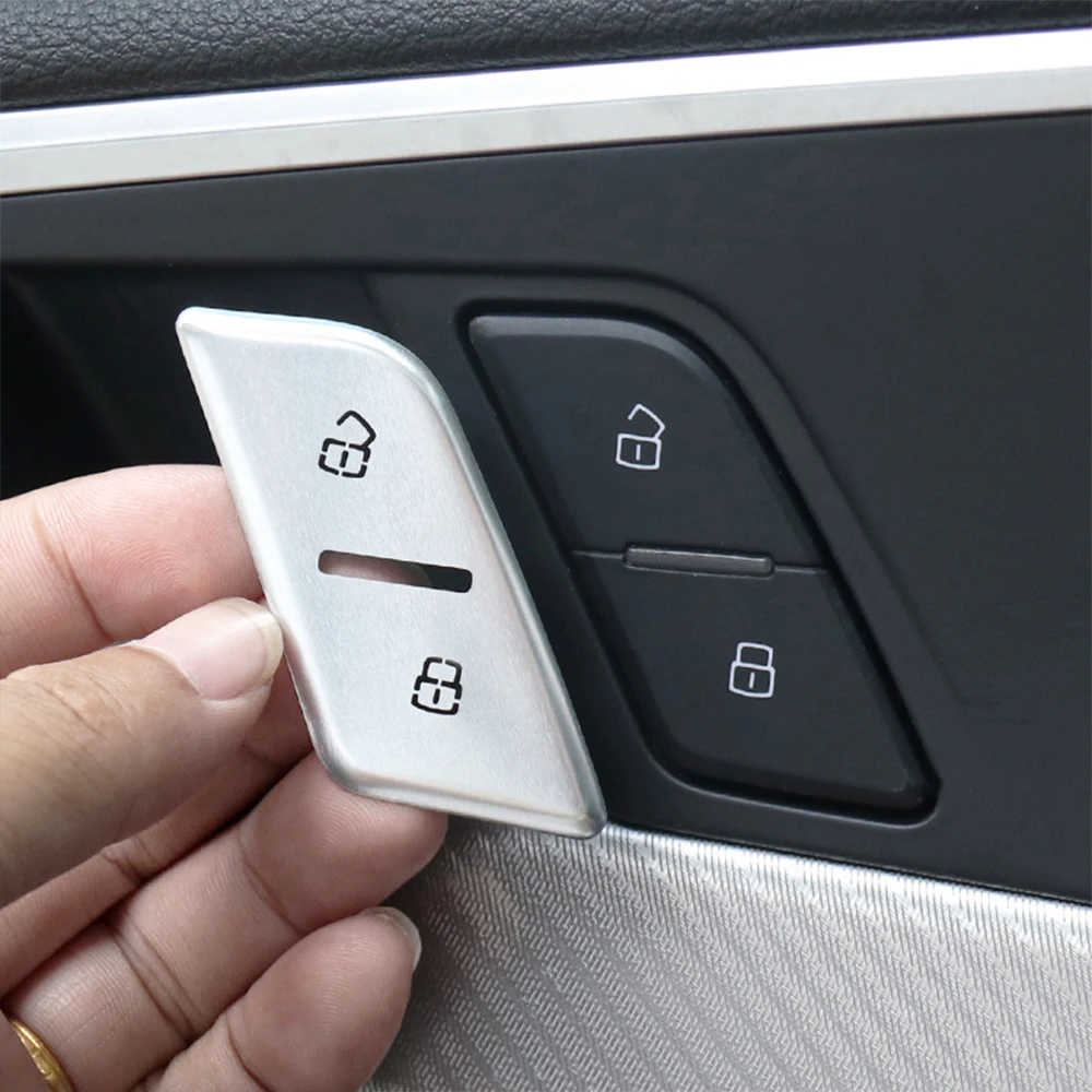 

For Audi Q5 FY B9 Q3 F3 Q2 Car Door Unlock Button Stickers Aluminum Alloy Sequins Decoration Cover Auto Interior Accessories