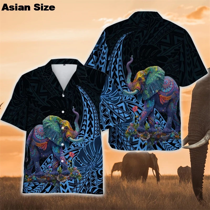 Men's Shirts Thai Elephant Casual 3D Printed Hawaii Shirt Man 2025 Summer Fashion Shirt For Man Daily Short Sleeves Men Clothing 3