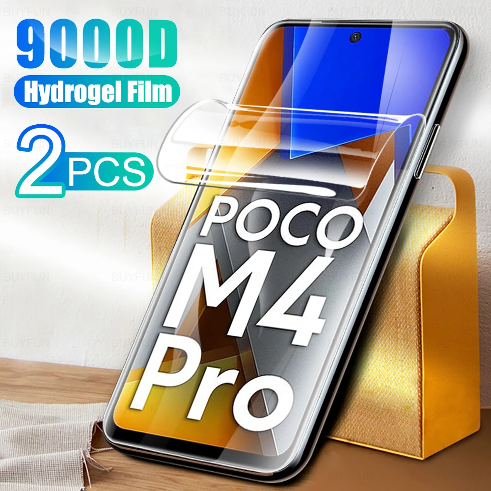 

2PCS Hydrogel Film For Xiaomi Poco M4 Pro 6.43"Screen Protector For Xiamoi Poco M4Pro 4G M 4 Pro Protective Film Cover Not Glass