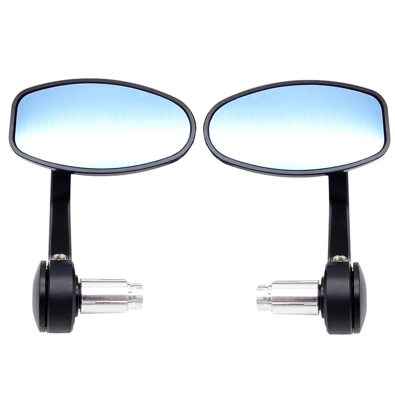 

1 Pair 7/8"Universal Motorcycle Side Mirrors Motorbike Handle Bar End Rearview Mirrors Clear Wide Sight for Scooters Motocross