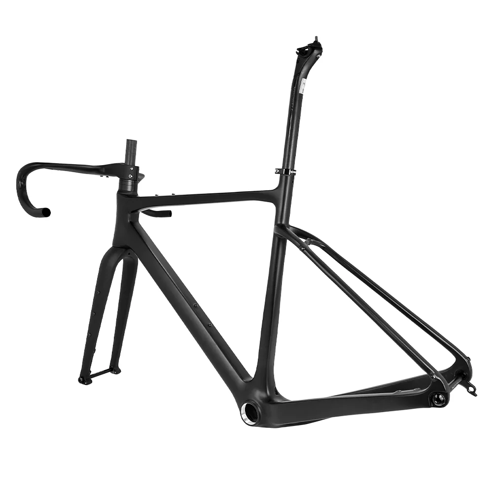 T1000 Carbon Gravel Rahmen 700C * 45C Gewinde Tretlager T47 Disc Bremse Gravel Fahrrad Frameset Flare Integrierte Lenker – Detail 6