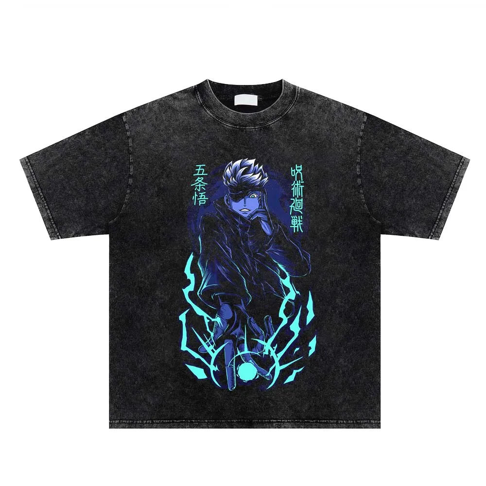 

Men Anime Japanese Harajuku Gojo Satoru Print Tshirt 2023 Summer Vintage T-Shirt Streetwear Cotton Short Sleeve Fashion Tees