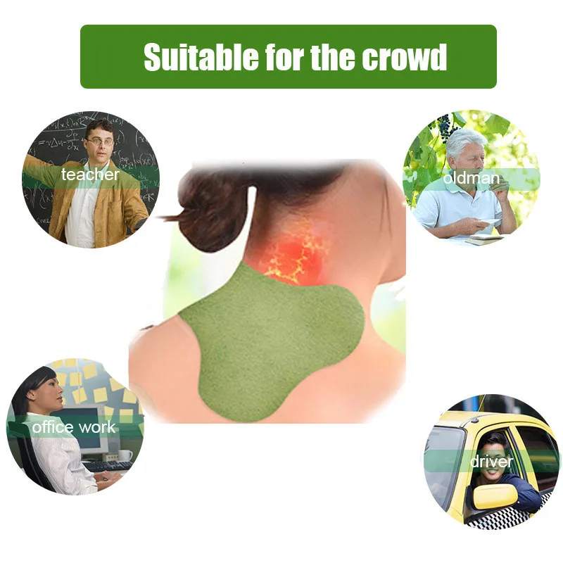 10pcs Self-heating Neck Patches Wormwood Plaster for Joint Cervical Spondylosis Body Pain Relief