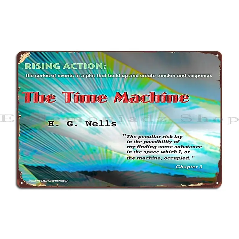 The Time Machine Rising Action Metal Sign Wall Decor Arrugginito Soggiorno Classic Iron Tin Sign Poster