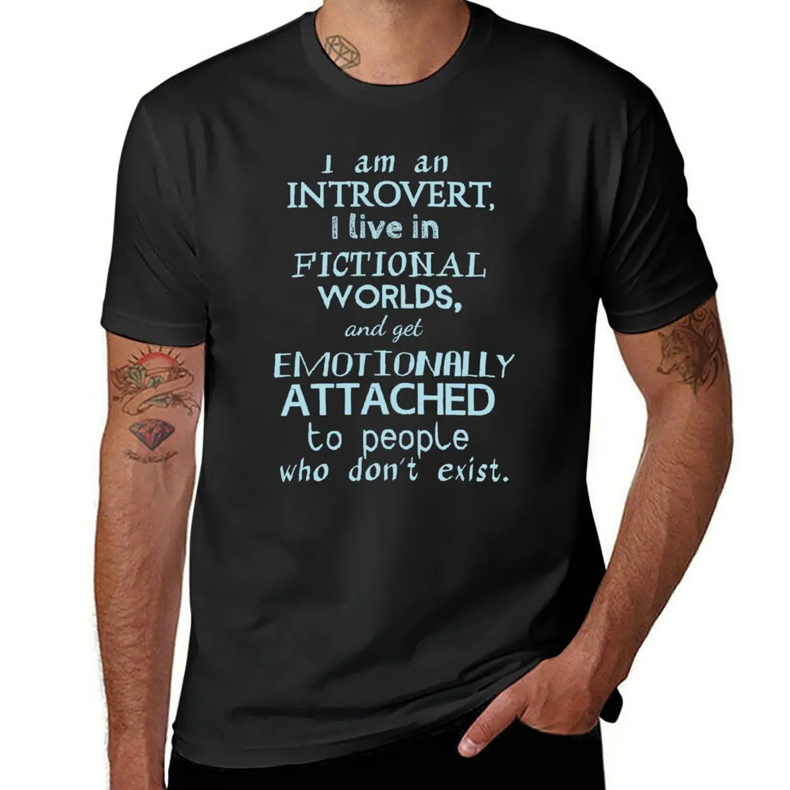 

introvert, fictional worlds, fictional characters #2 T-Shirt oversizeds funnys plain black t shirts men
