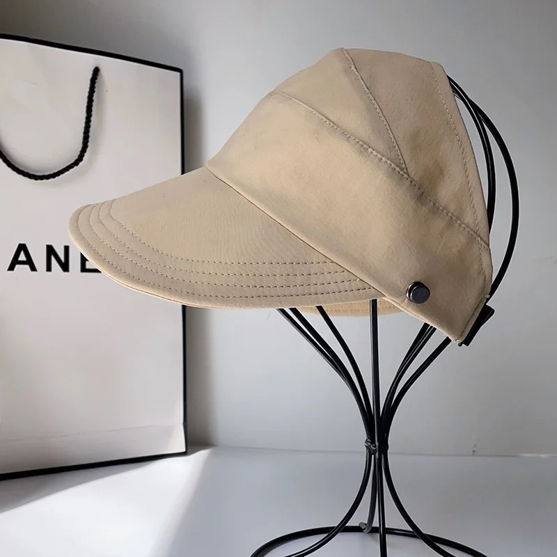 Anti-UV Women Cap Wide Brim Breathable Foldable Sun Hat Mask Hang Outdoor Sport Visor Quick Drying Sunscreen Hiking Cycling Hat