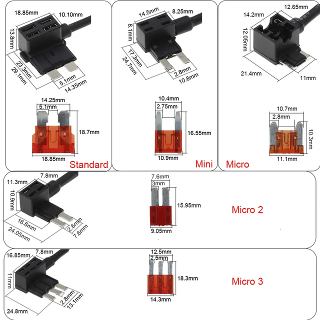 Mini Porte-fusible De Voiture De Petite Et Moyenne Taille 12v, Adaptateur  De Robinet Avec Micro-adaptateur À Lame Atm Standard 10a - Fusibles -  AliExpress