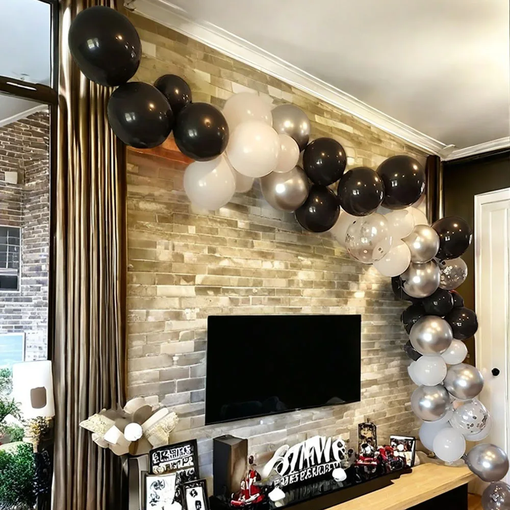 Birthday Balloons 40pcs Black And White Confetti For Graduation Ceremony Wedding Anniversary