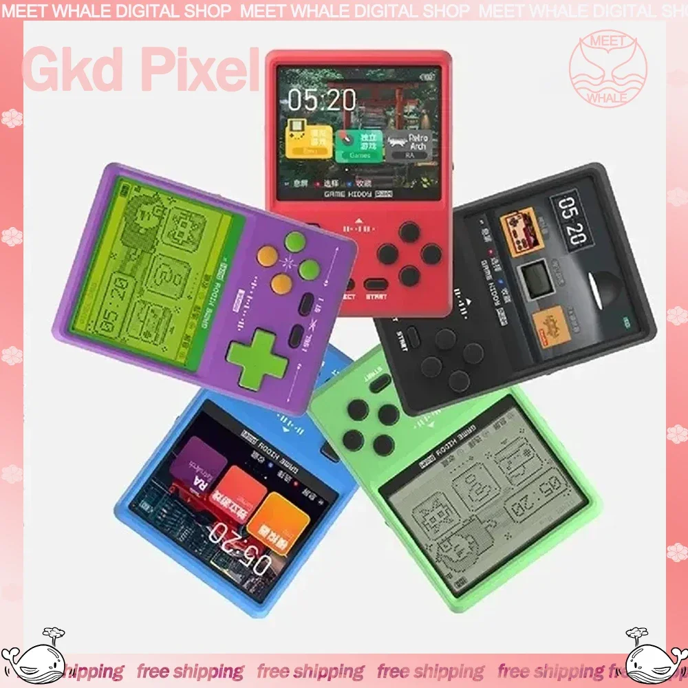 

New GKD Pixel Mini Open Source Game Console 4Inch Screen Pixel Machine All Metal Game Kiddy Pixel Customization System Kid Gifts