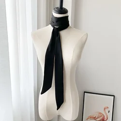 Elegant Silk Satin Hair Scarf for Women - Fashion Accessory for 2023 (Black)
