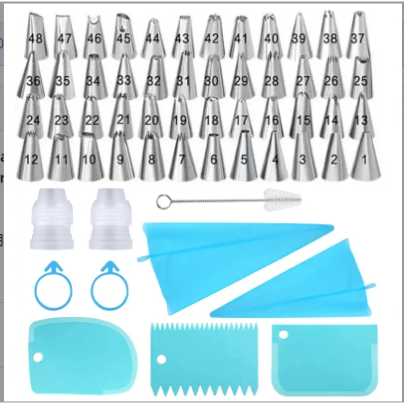 Baking Nozzle Set 1set piping nozzle set stainless steel cream spout cream scraper piping nozzle baking set