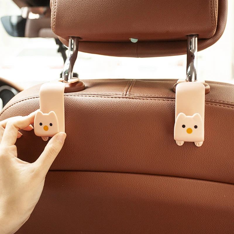 

2 шт. креативный автомобильный крючок, вешалка для сиденья автомобиля с милым котом, крючки, аксессуары для заднего сиденья, органайзер, крючок для сумок, вешалка для одежды и всякой всячины, зажим