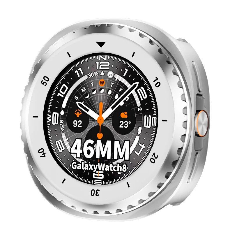 Premium Alloy Protective Cover for Galaxy Watch 8 Classic - Scratch-Resistant Hard Frame with Time Scale