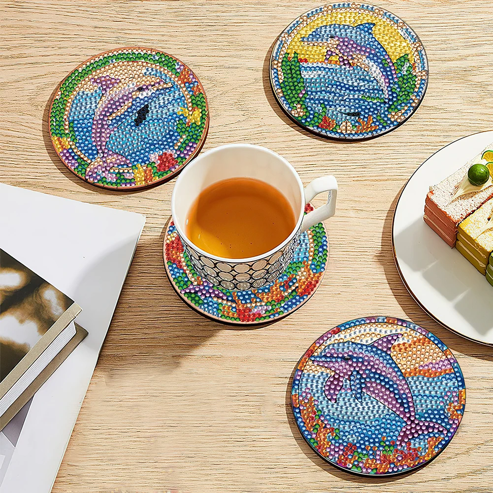 Full Drill Diamond Coaster DYI 6pcs 2