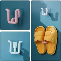 1/3PCS Self-adhesive Slipper Rack Bathroom Slipper Hook Toilet Drainage Rack Wall Mounted Bedroom Storage Hook Shoe Drying Rack 1