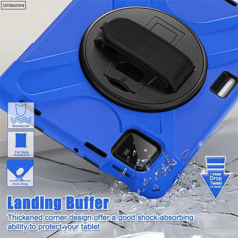 Shockproof Rugged Tablet Case with Stand & Hand Shoulder Strap - Enhanced Protection Cover