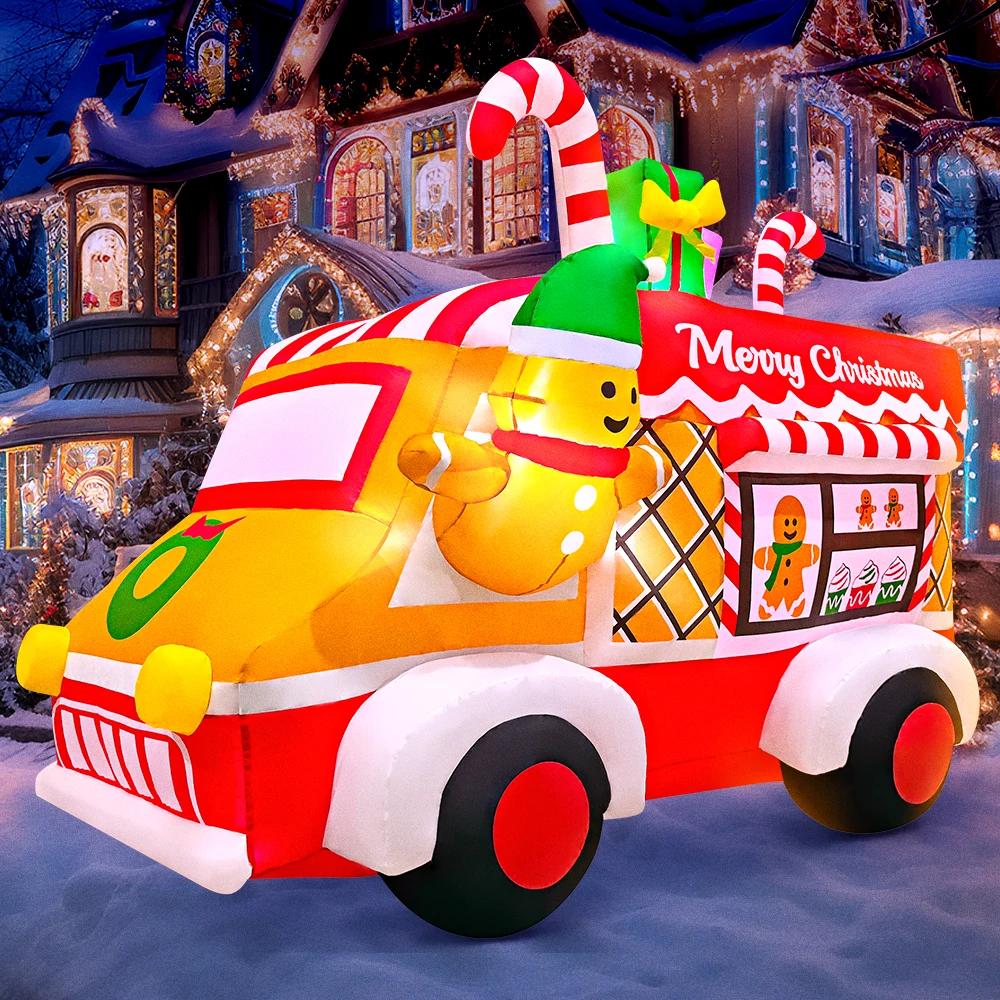 thumbnail image 1 of Árbol de Navidad, arco de Papá Noel, decoración inflable para exteriores, trineo de alce de Navidad, decoración para patio, jardín, fiesta con LED, 1 of 4