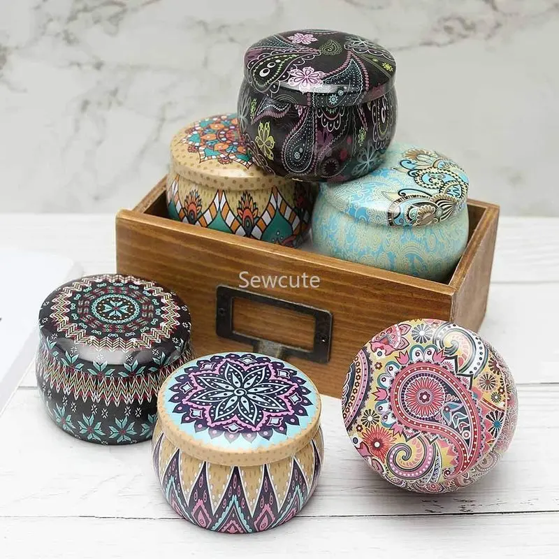 Versatile Candle Tin Jars Set for DIY Creations and Storage Solutions (6 Pieces)