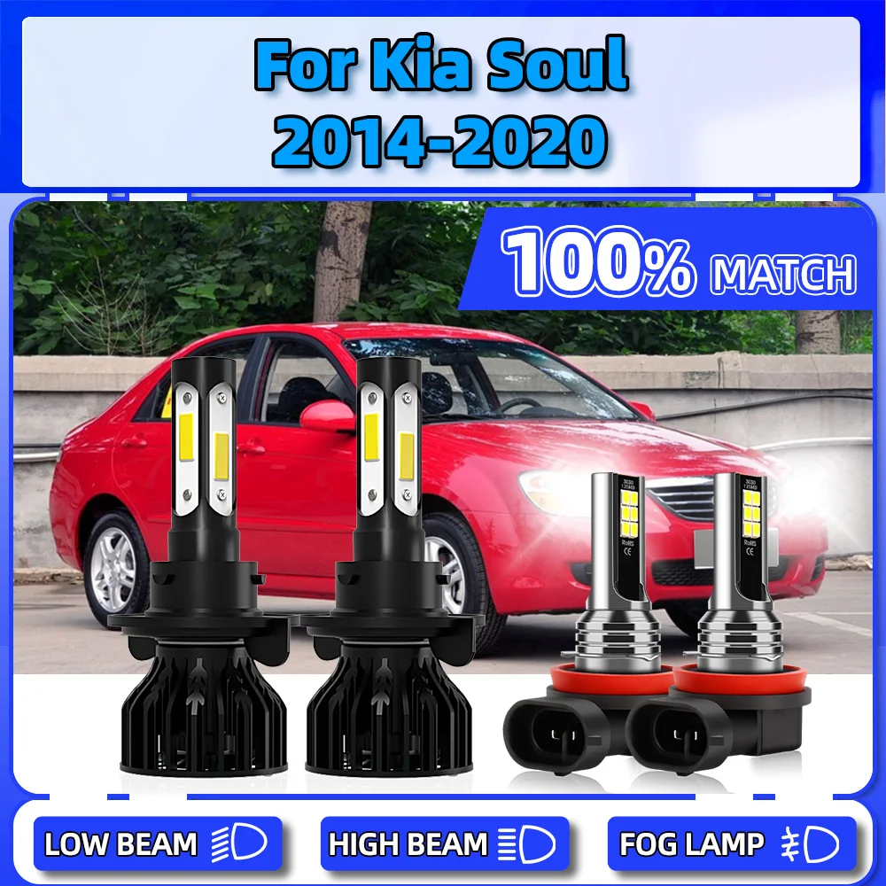 

12V LED Headlight 240W 40000LM Front Lamps 6000K Plug And Play Car Headlamps For Kia Soul 2014 2015 2016 2017 2018 2019 2020