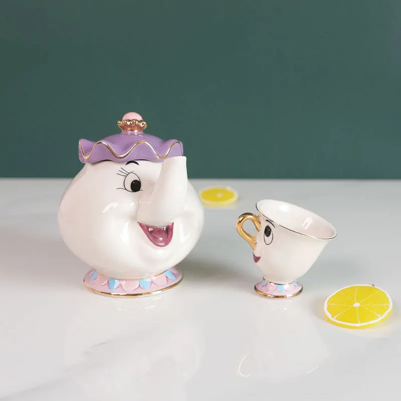 Teapot Cute Manga Coffee Pot Mug Set Chip Cup Gift Family Kitchen Dining_maomaolike.com