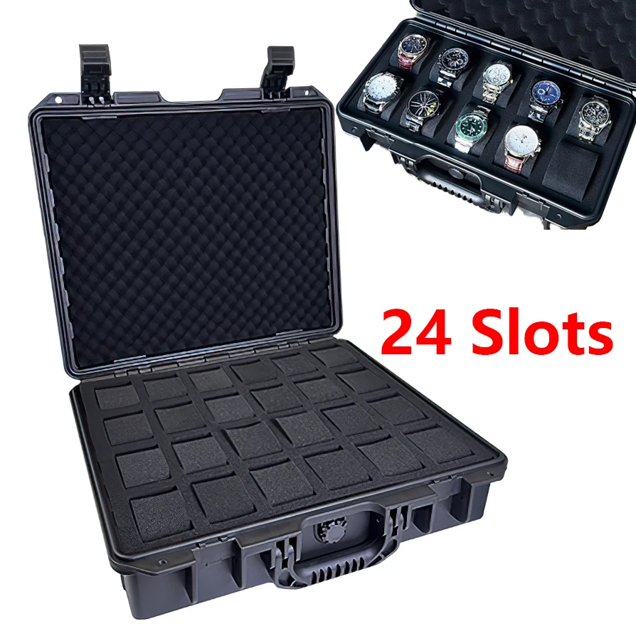 10/15/24 Grid ABS Waterproof Watch Storage Box Shockproof Safety Watch Box Storage Safety Tool