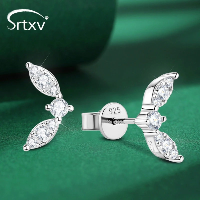 

Серьги-гвоздики женские из серебра 925 пробы с муассанитом