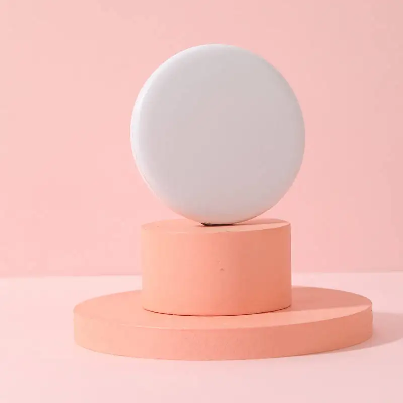 Personalized Small LED Light Cosmetic 2 Side Folding Makeup Compact Pocket Mirror Women Luminous Effect Pink White Mini Mirror