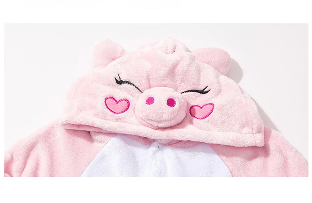 Cartoon Animal Pink Pig Kigurumi Adults Onesies Pajamas Women Jumpsuit Men Hoodies Sleepwear for Halloween Carnival Party