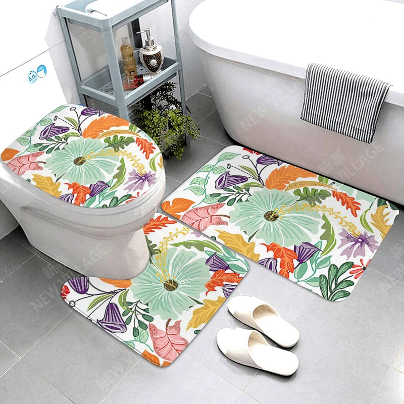 Anti-slip Bath Mat Bathroom Small Rug Shower Mat Decorative Absorbent Foot Entrance Bathtub toilet rug Morandi Nordic letter