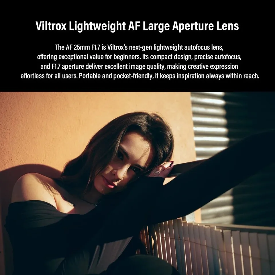 빌트록스 25mm F1.7 에어 오토 포커스 APS-C 프라임 렌즈 (후지 xm5 X-T5 X-T30 II, 니콘 Z 마운트 ZFC Z50 Z7II, zve10 II a7iv 용)