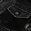 PUNK RAVE Men's Punk Daily Wear Decadent Broken Vest Distressed Turn Collar Casual Denim Waistcoat Streetwear 6