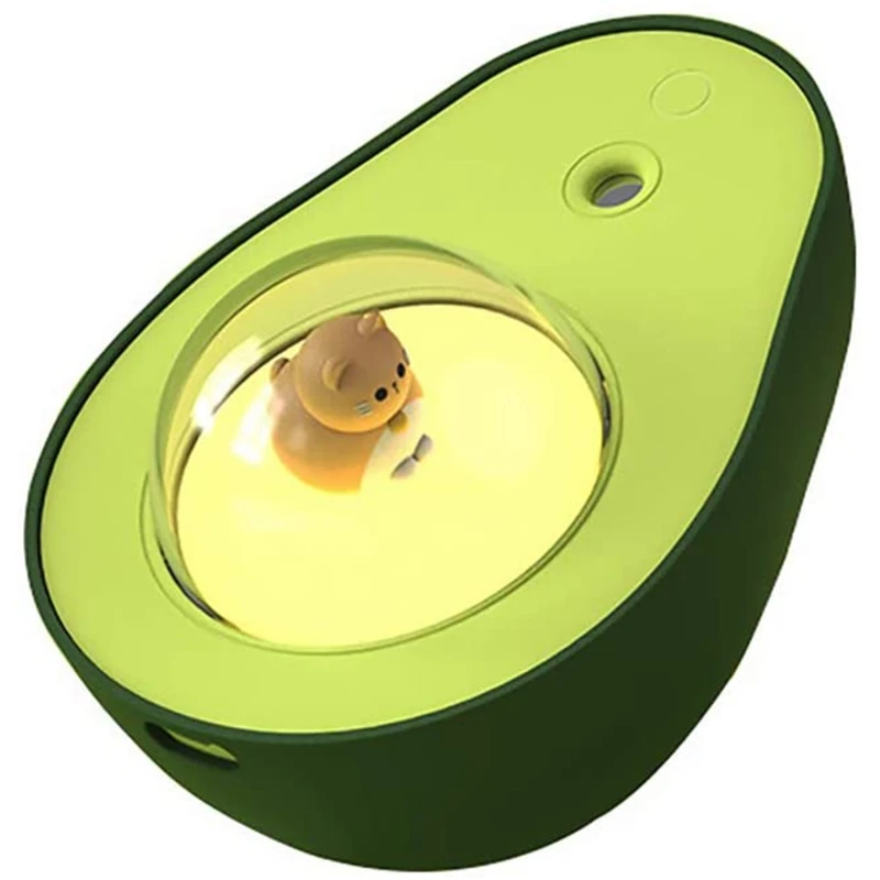 

D0AB Avocado Style Air Humidifier Desktop Warm Night Light Water Diffuser Built-in Battery Rechargeable Portable Maker