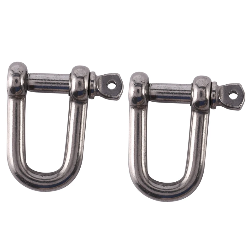 

2X M6x38mm Straight D-Shackle, Short, Stainless Steel AISI 316