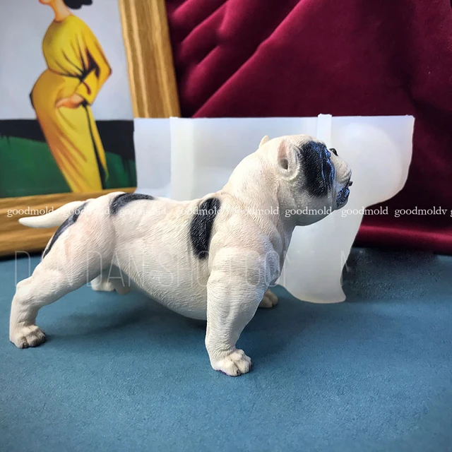 Wugebud 1 Pcs 3D French Bulldog Dog Head Silicone Mold DIY Baking