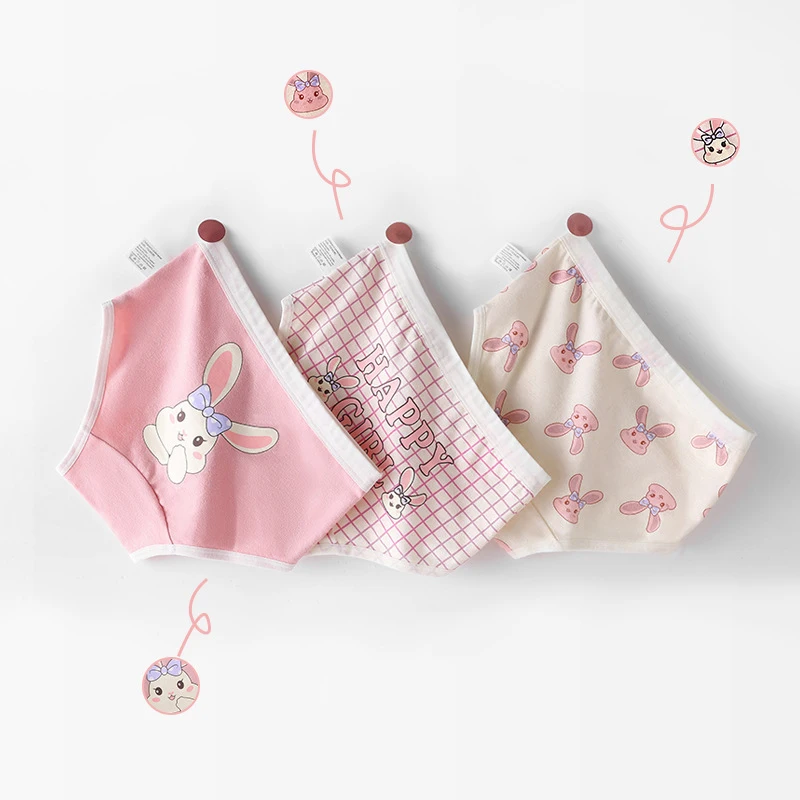 Girls Underwear Cotton Boxer Briefs For Children 2-14Y 3 Pcs/Lot