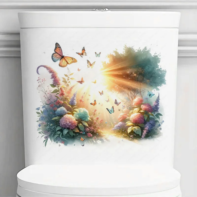 Garden Butterfly Wall Stickers, Toilet Seat Stickers, Bedroom Entrance Living Room Porch Home Decoration Wall Stickers