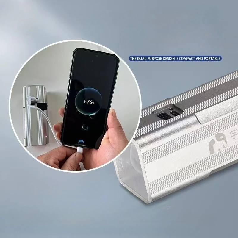 블랙/실버 벽면 연마 LED 플래시라이트 USB 인터페이스 휴대용 장 장수명 레벨링 램프