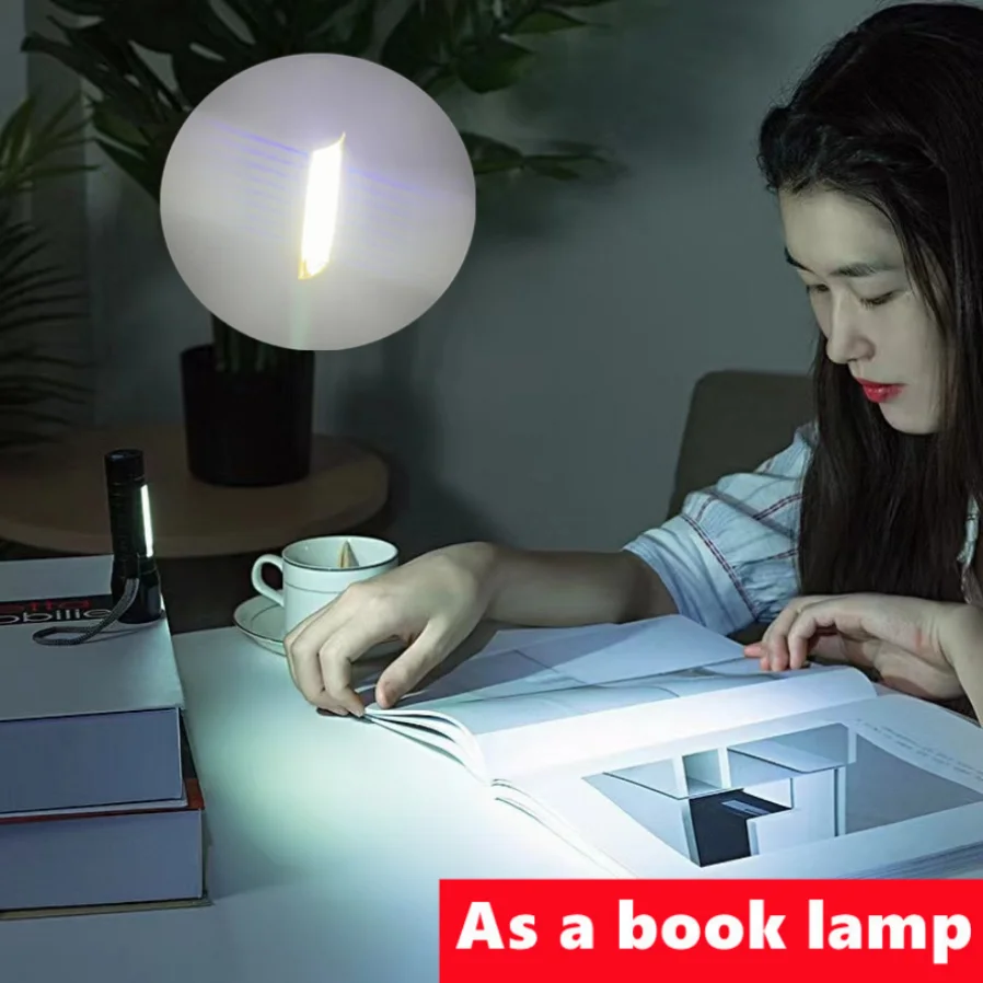 휴대용 LED 플래시라이트 XPE COB 손전등 3 모드, 충전식 줌 라이트 방수 캠핑 라이트