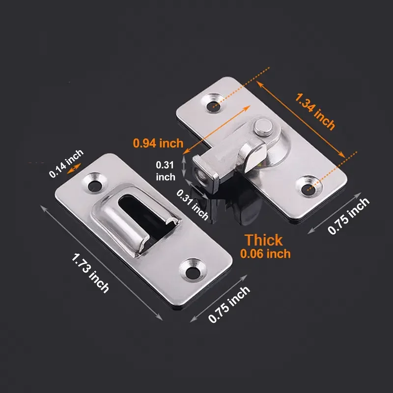 304 Stainless Steel Door Lock Latch High-Security Home Protection Rust-Resistant Easy Install door latch