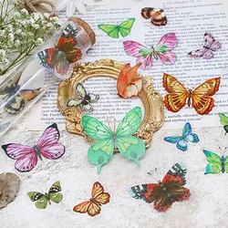 40Sheets/pack Butterfly Stickers PET Resin Decals Sticker Waterproof Scrapbooking Label for DIY Crafts Album Journals Stationery