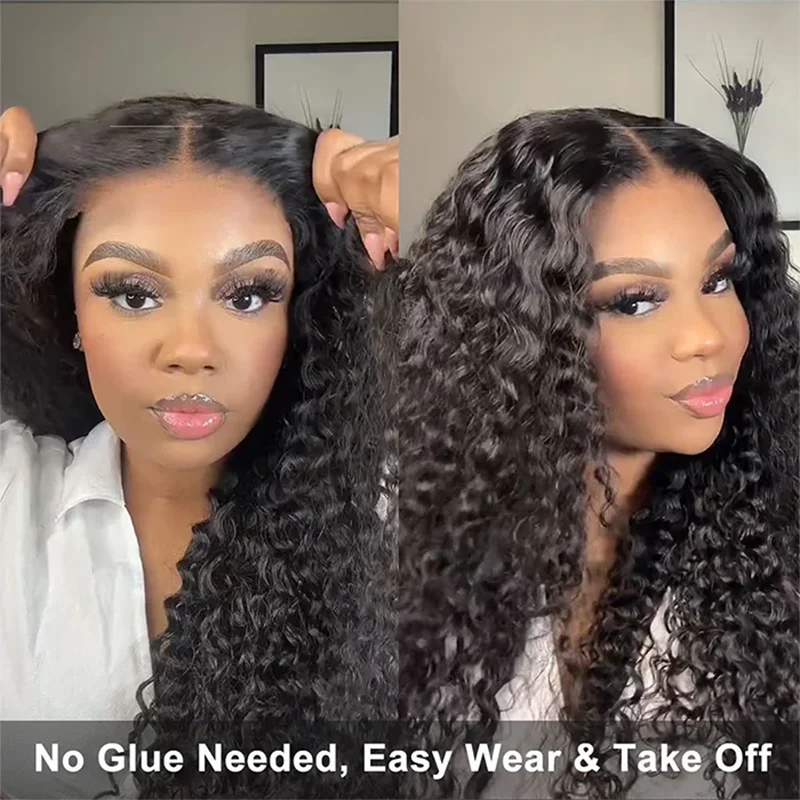 Glueless Wig Human Hair Ready to Wear 13x4 Lace Frontal Wigs Brazilian Deep Wave Curly Human Hair Wig 7x5 Closure lace front wig human hair wigs human hair wig front lace wig