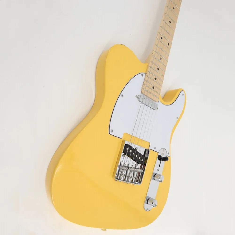 

Custom Left Hand Musical Instrument 6 Chords Yellow Electric Guitar 6-String Bass Guitars 6 Strings Electric Guitar