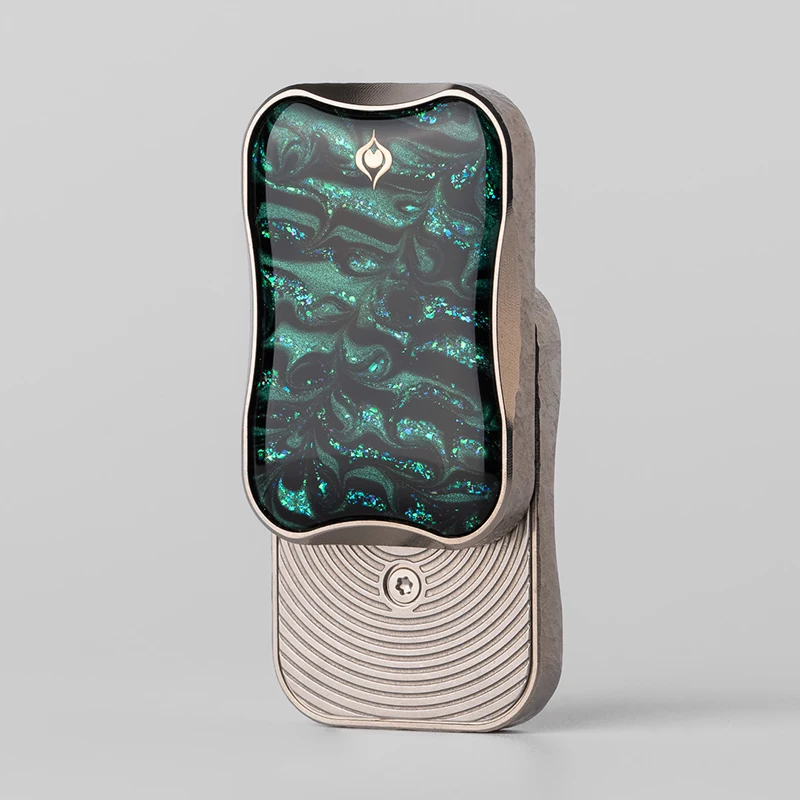 Peacock Fidget slider Aura Sand Floating Metal Stress Relief Toys